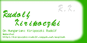 rudolf kiripoczki business card